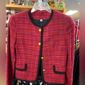 SOLD- Women's Red Tweed Jacket